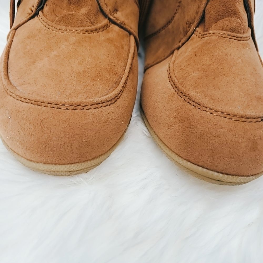 Camel Color Wedge Boot - Picture 7 of 8